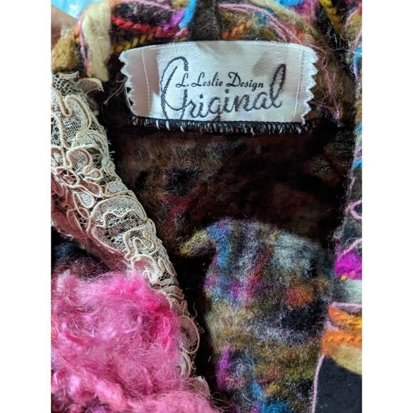 L. Leslie Designs Original Vintage Women's Multi-Color Wool Vest - Picture 2 of 6